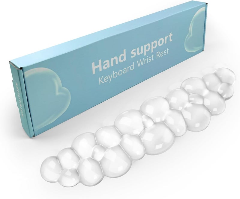KEPUTAIER Gel Cloud Keyboard Wrist Rest, Cute Wrist Support and Arm Support Keyboard Rest for Keyboard Typing Pain Relief，Suitable for Office/Computer/Laptop/Gaming（Keyboard Wrist Rest White ） - Image 1